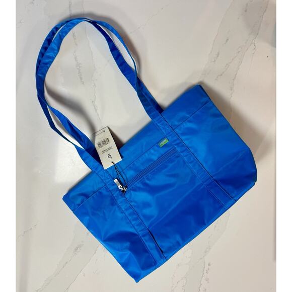 NEW! Baggallini Expandable Tote Blue Nylon Shopper Carryall Bag - Picture 12 of 12
